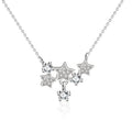 Mädchen-Halskette aus 925er-Sterlingsilber mit CZ und romantischen Sternen