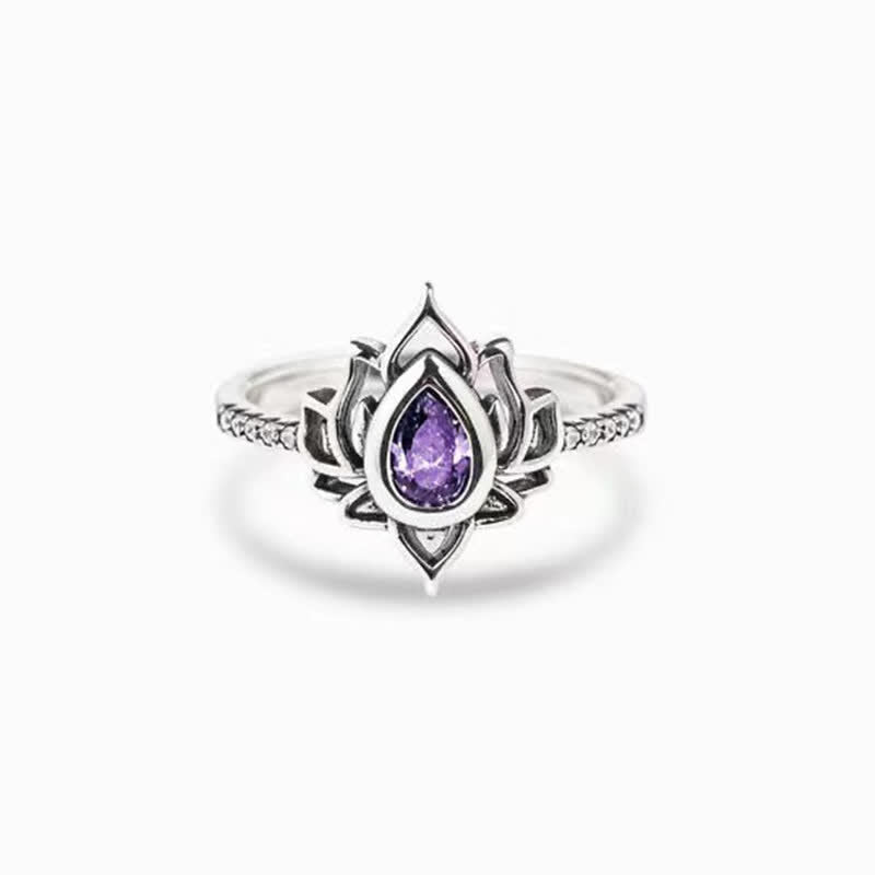 Chavri Sterling Silber Lotus Zirkon Segensschutzring
