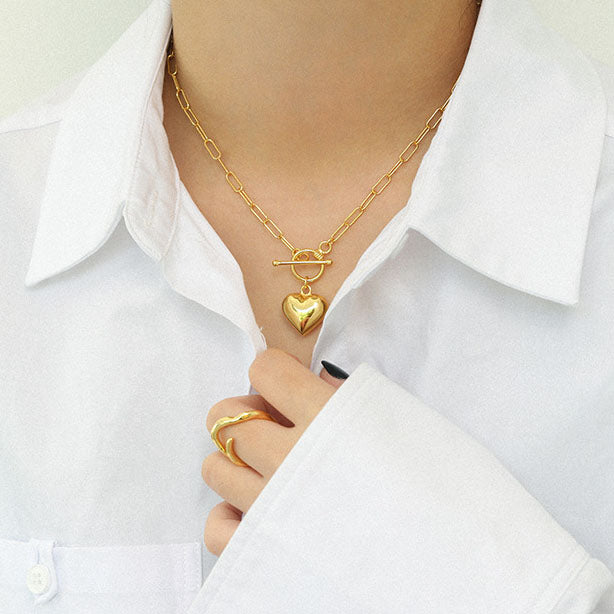 Strahlende Liebes-Herz-Halskette