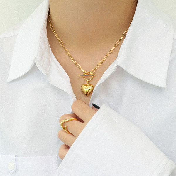 Strahlende Liebes-Herz-Halskette