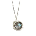 Geschenk Runde natürliche Anemousit weiße Kristall unregelmäßige Halskette aus 925er Sterlingsilber