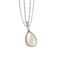 Elegante Wassertropfen-Mutter-Halskette aus Sterlingsilber