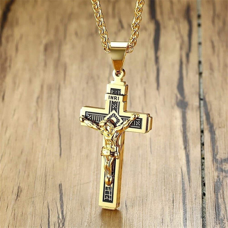 Katholische Jesus Christus Kreuzkruzifix Halskette