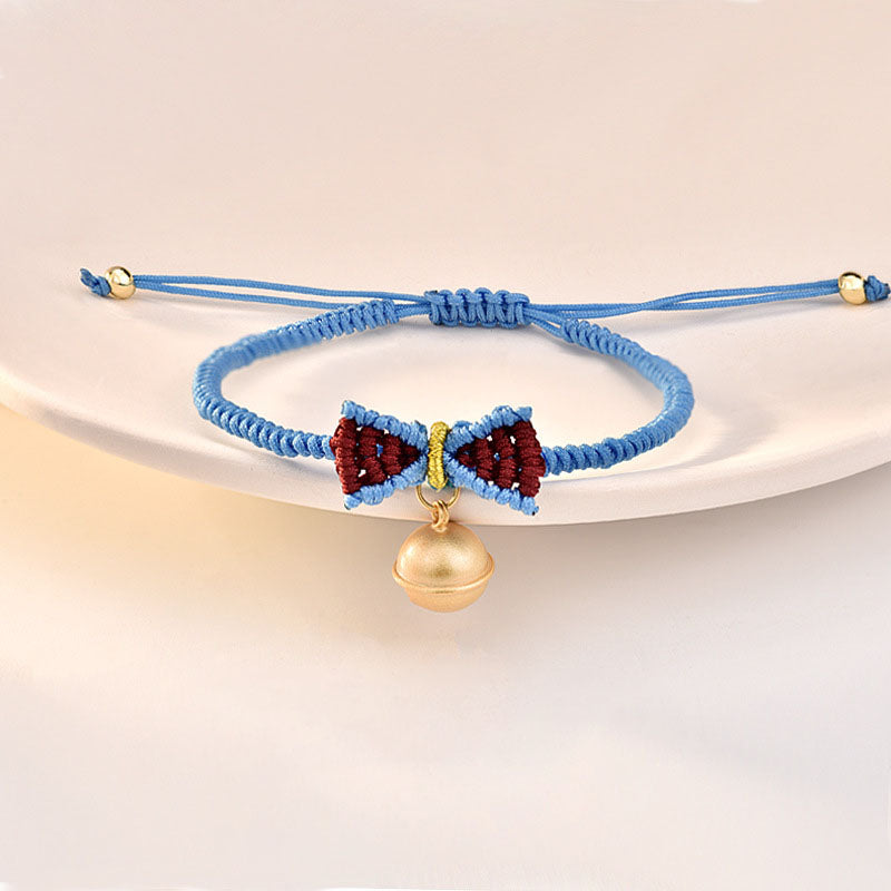 Gift Weave Armband aus 925er-Sterlingsilber mit Prinzessinnen-Schleife und Glocke