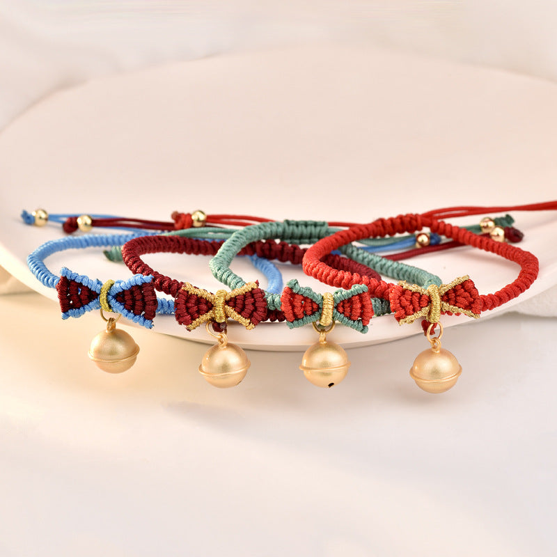 Gift Weave Armband aus 925er-Sterlingsilber mit Prinzessinnen-Schleife und Glocke