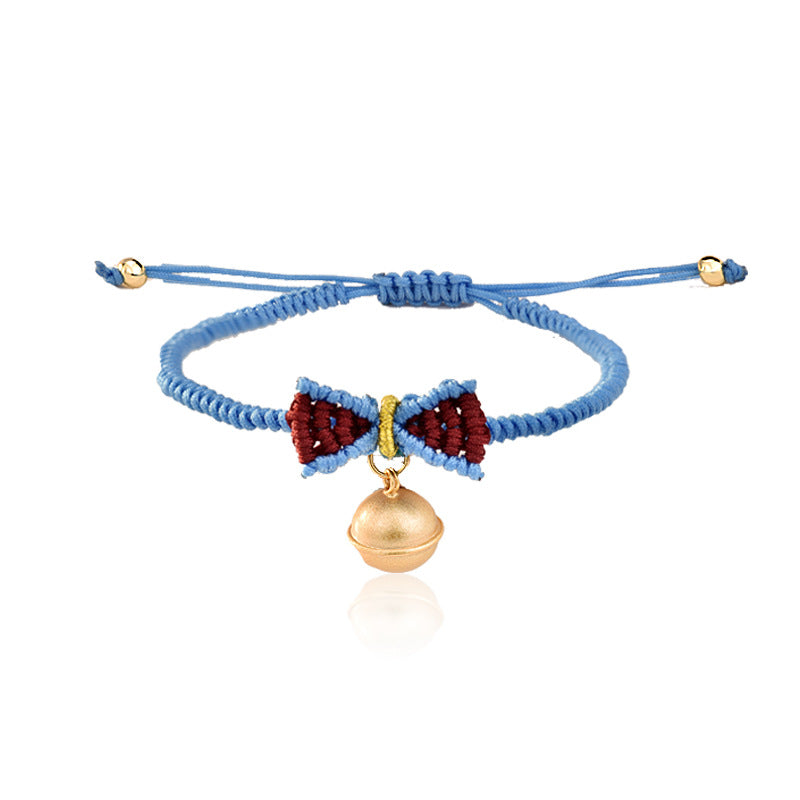 Gift Weave Armband aus 925er-Sterlingsilber mit Prinzessinnen-Schleife und Glocke