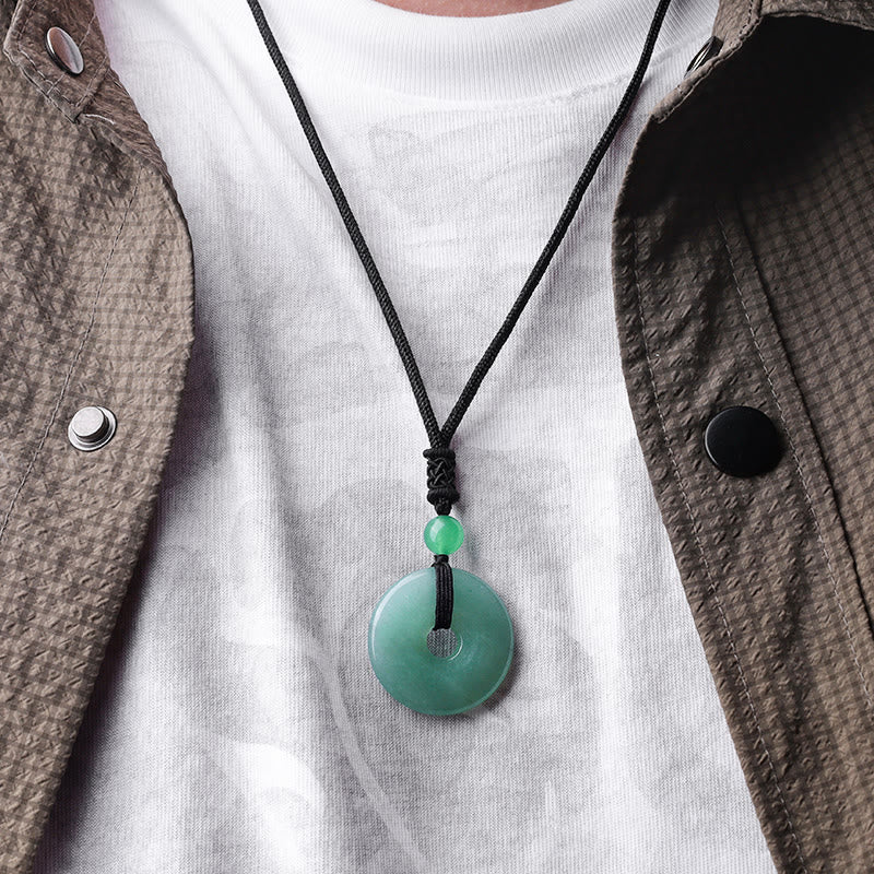 Chavri Glücksmünzen-Anhänger, Heilkristall-Edelstein-Halskette