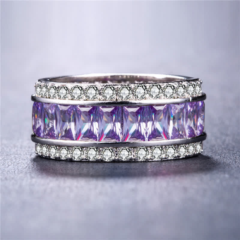 Chromatischer Farbe Quadratischer Zirkonring