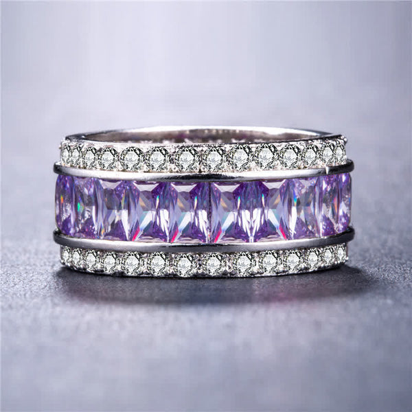 Chromatischer Farbe Quadratischer Zirkonring