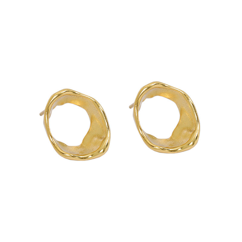 Ohrstecker aus 925er-Sterlingsilber mit Party-Geometrie und unregelmäßigem Kreis