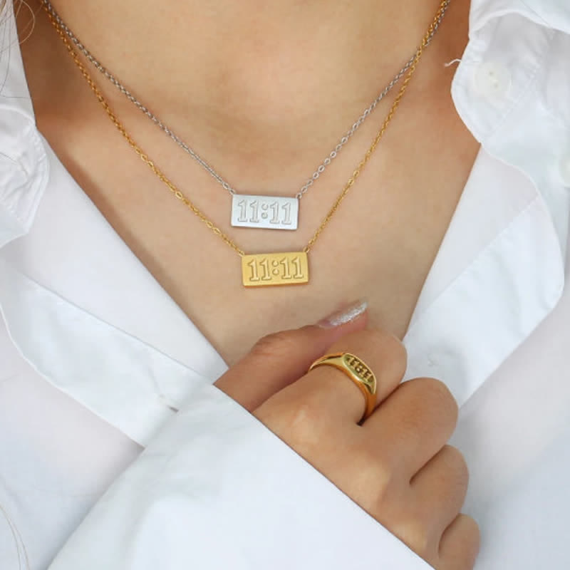 11 11 Engelsnummer Zierkette Und Ring