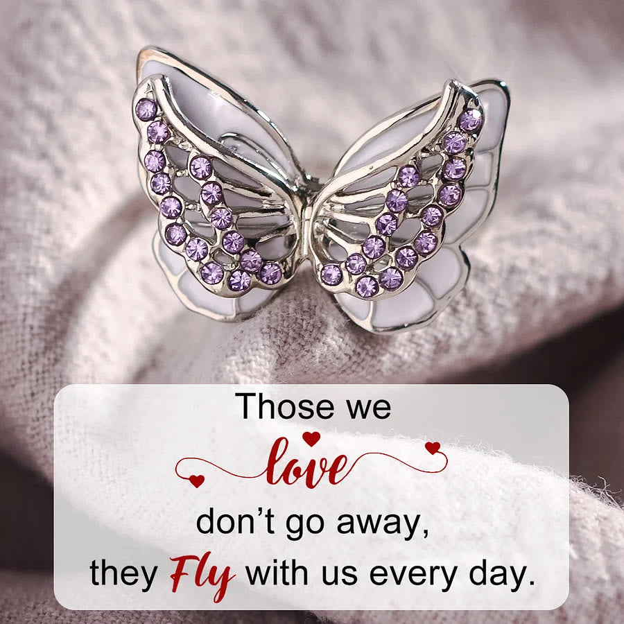 Für Das Denkmal Fliegen Wir Mit Uns Doppel -Schmetterlings -Zirkonring