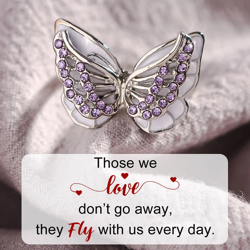 Für Das Denkmal Fliegen Wir Mit Uns Doppel -Schmetterlings -Zirkonring