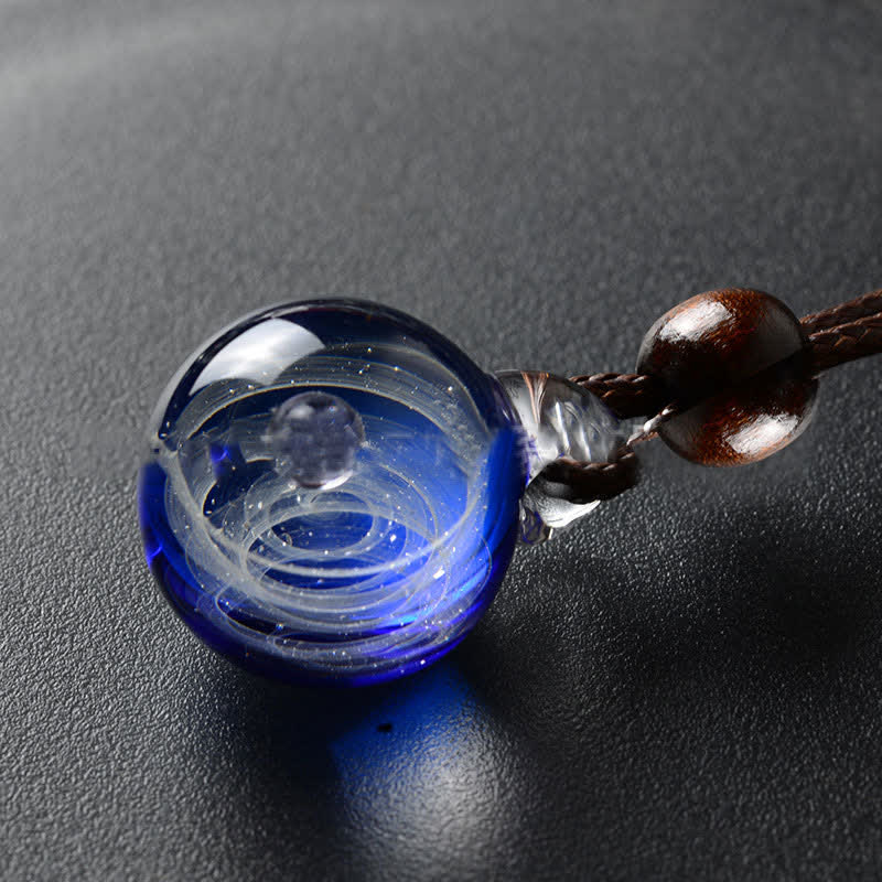 Kosmische Nebel -Element -Glas Halskette