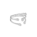 Verstellbarer Ring aus 925er-Sterlingsilber mit modischen unregelmäßigen Perlen und Zweigen