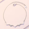 Mädchen-Armband aus 925er-Sterlingsilber, CZ, V-Form, Welle