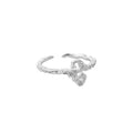 Modischer verstellbarer Ring aus 925er-Sterlingsilber mit unregelmäßigen CZ-S-Form