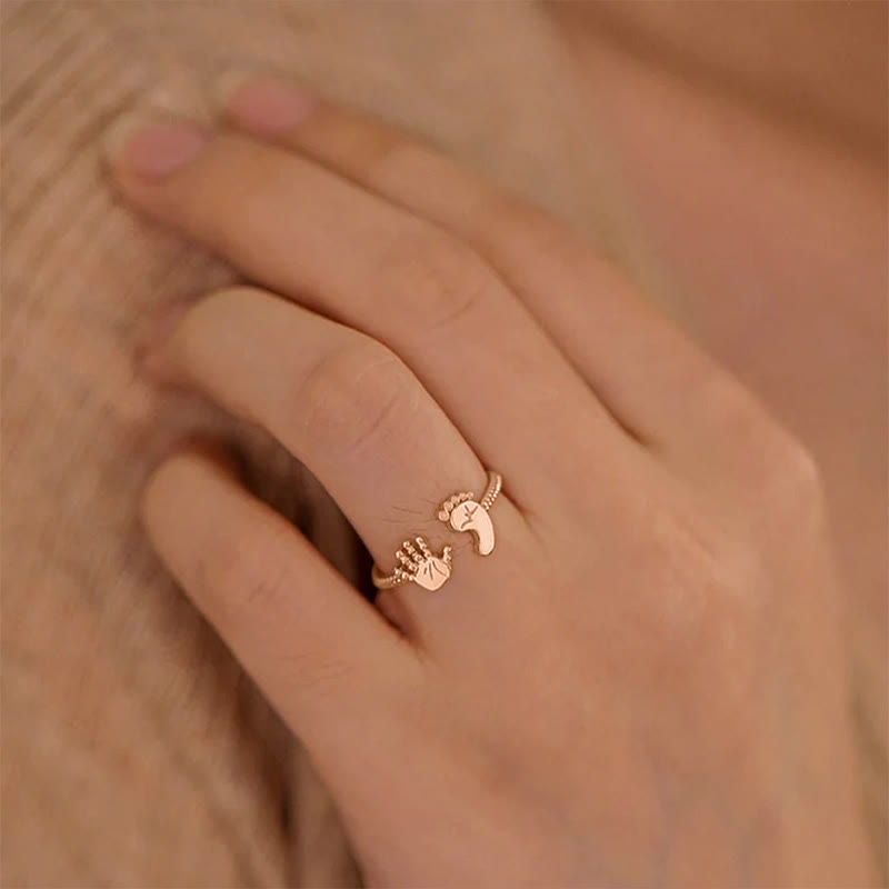 Für Mutter Wirst Du Eine Wundervolle Mama -Babypalme Und Füße Ring Machen