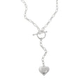 Damen-Halskette aus 925er-Sterlingsilber mit Herz-Quasten in OT-Form