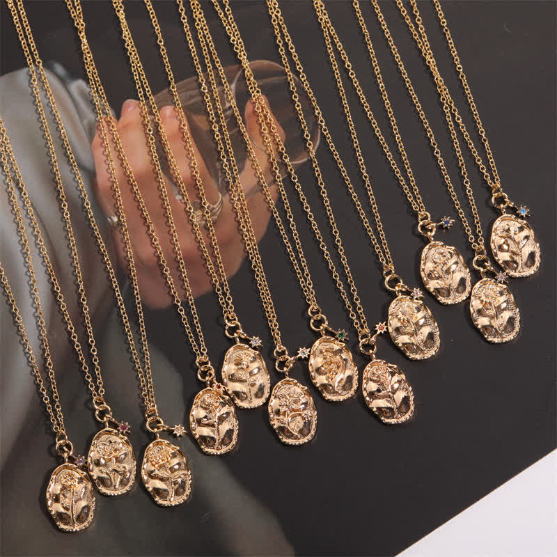 Delicate Edelstahl -Geprägte Halskette