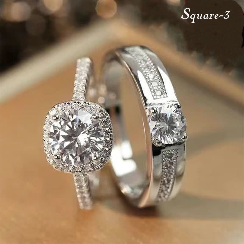 Wahre Liebe Ist Unschätzbares Zirkonia -Hochzeitspaarer Ring -Set