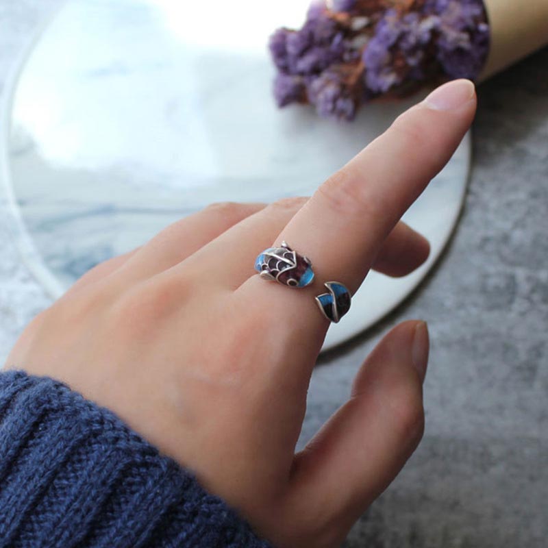 Chavri Koi Fisch Weißer Kupfer Balance Ring