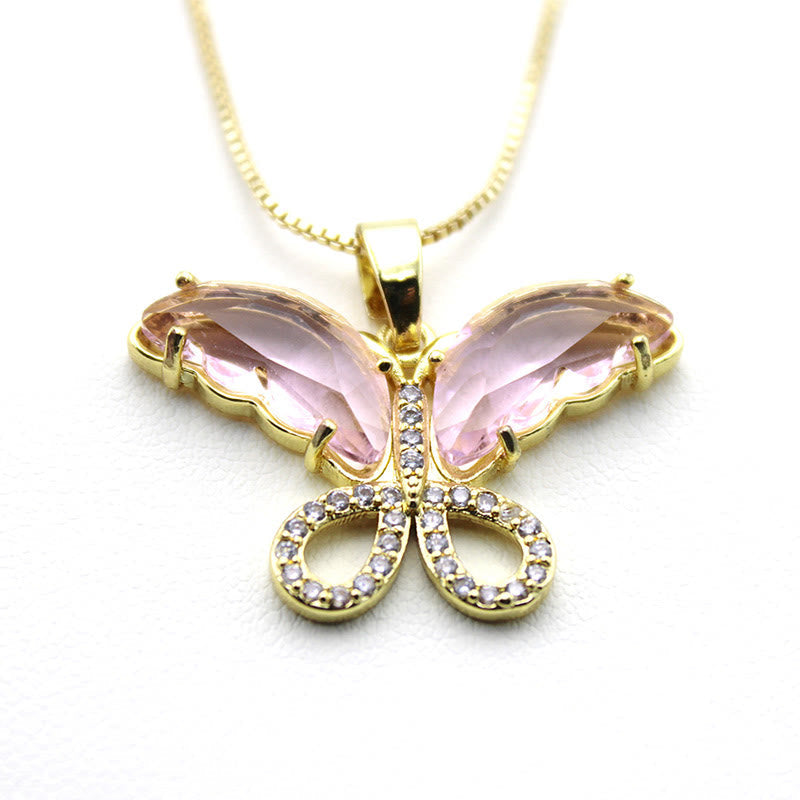 Kristallglas Schmetterling Halskette