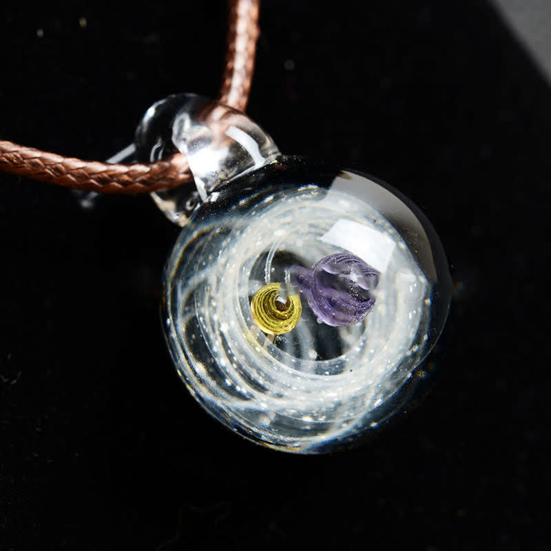 Kosmische Nebel -Element -Glas Halskette