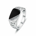 Klassiker Quadratischer Schwarzer Signet Ring
