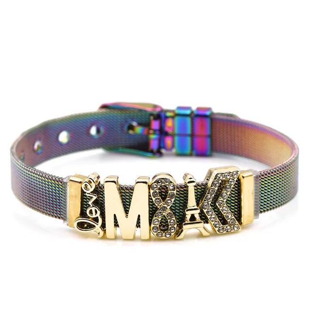 Zweifarbiges Edelstahl-Mesh-Armband