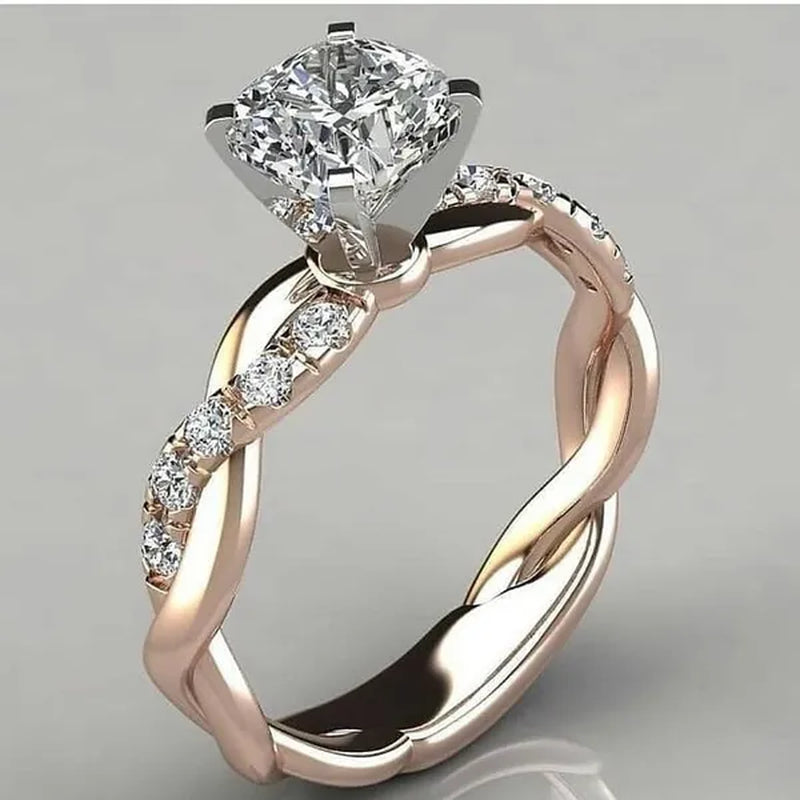 Exquisite Mode Silber Farbe Verlobungsringe für Frauen Mode Weiß Zirkon Steine Ring Jahrestag Braut Hochzeit Schmuck