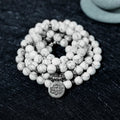 Chavri Weiß Türkis Lotus Mala Heilarmband