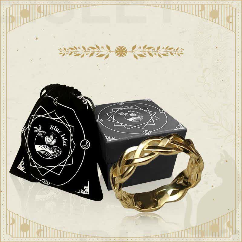 Antike Gold Geflochtene Wrap Openwork Ring