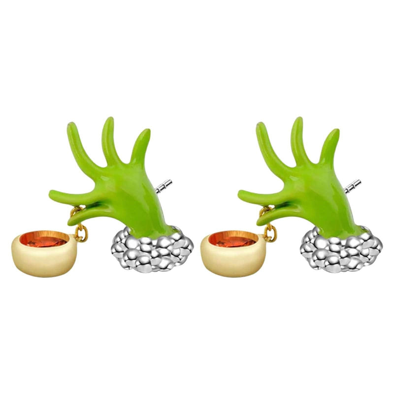 Weihnachtshut Herz Peridot Halskette Ohrringe