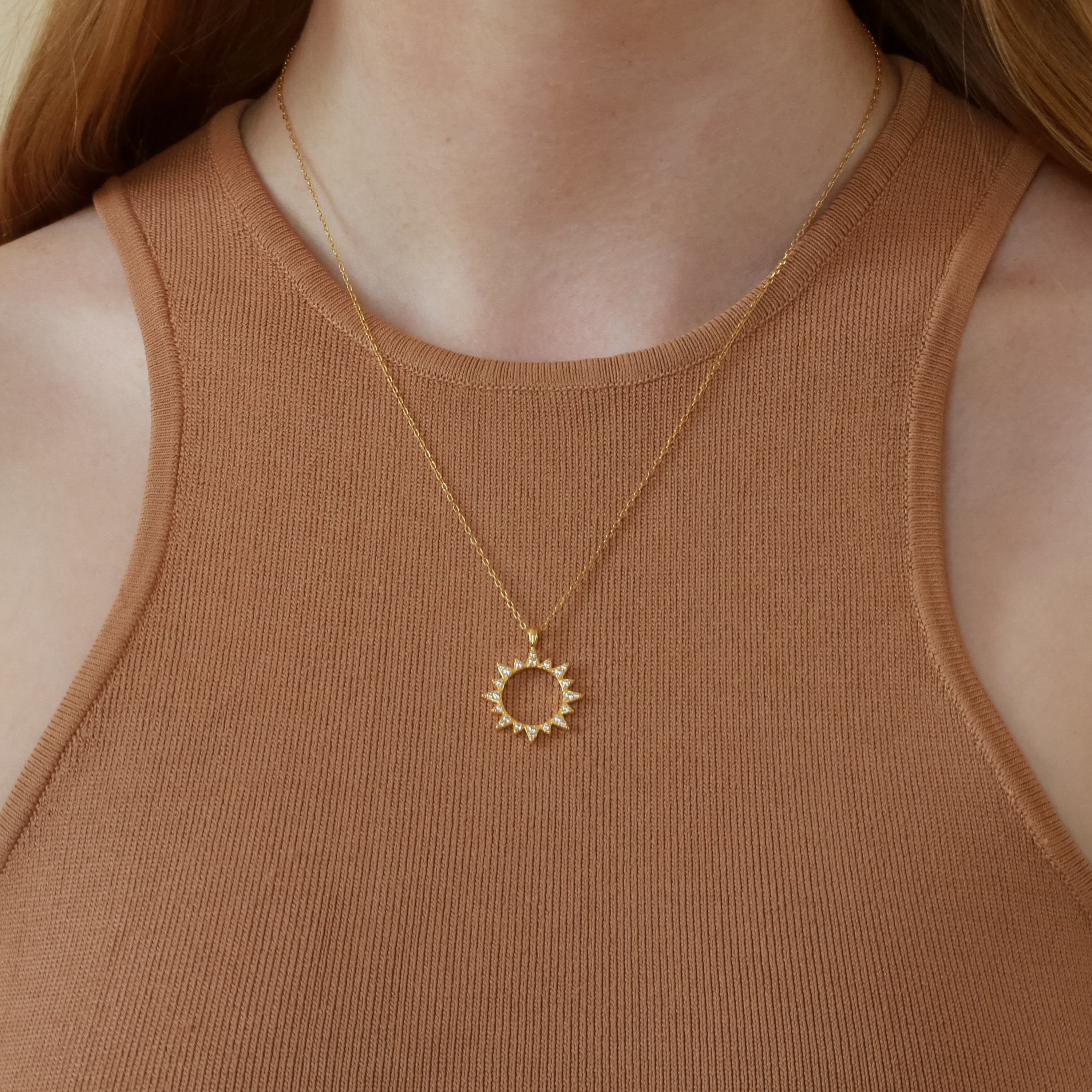 Boho Sun Zirkon Halskette