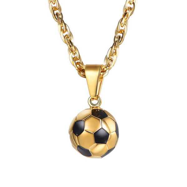 3D -Fußball -Fußball -Charm Halskette