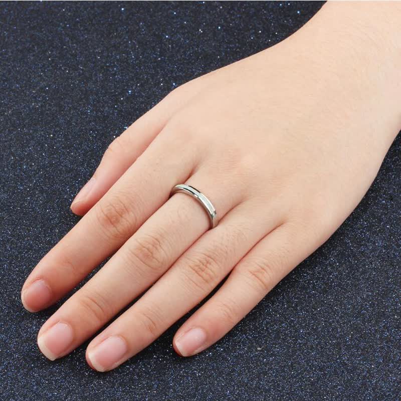 Ewigkeit Weißes Opalband Sterling Silber Ring