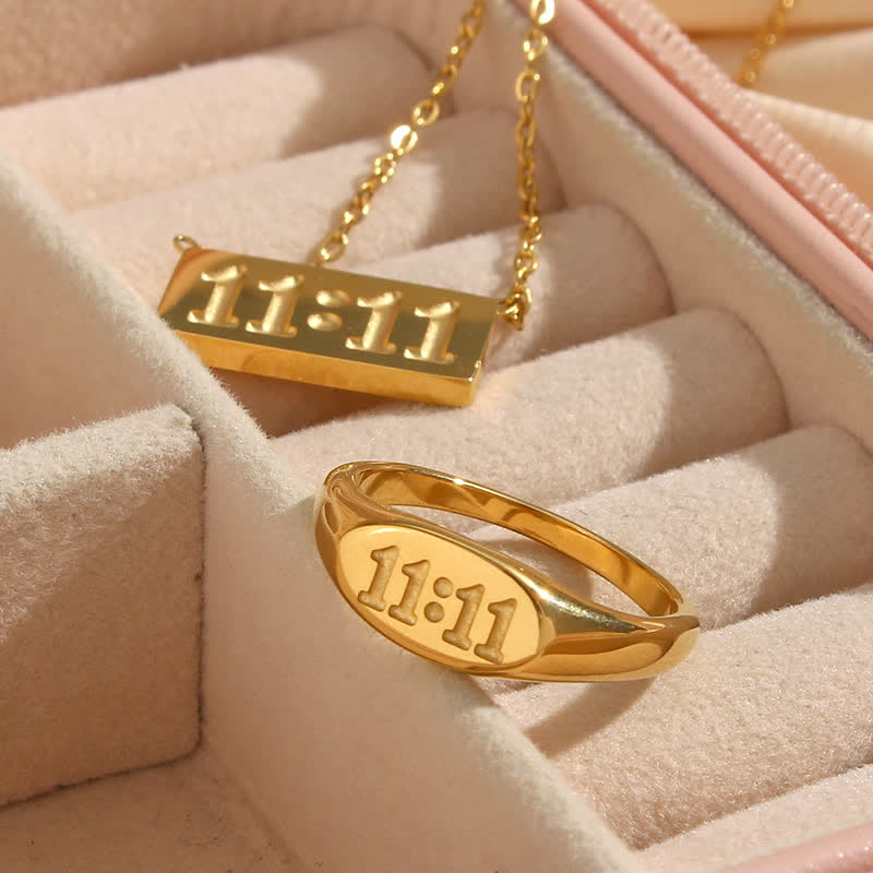 11 11 Engelsnummer Zierkette Und Ring