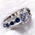 Kreativer Hohl Saphirblauer Zirkonring