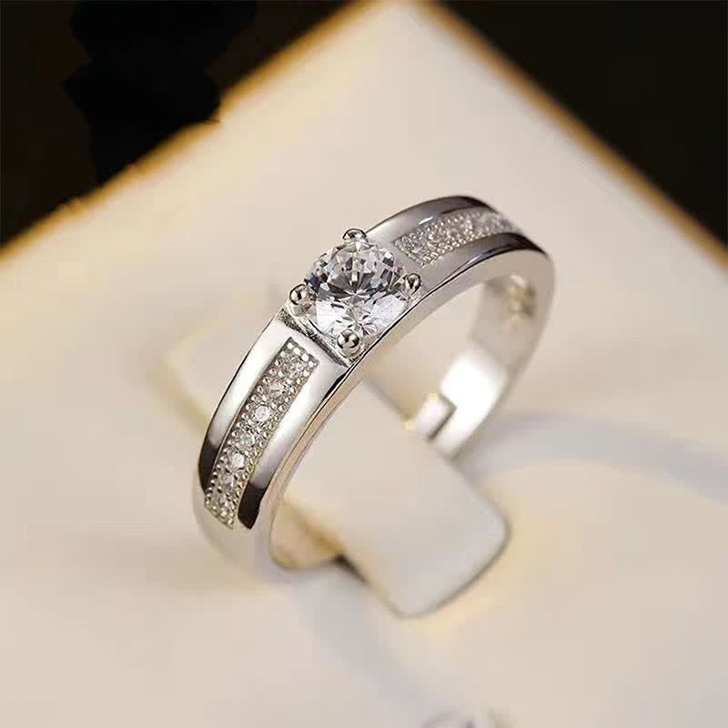 Wahre Liebe Ist Unschätzbares Zirkonia -Hochzeitspaarer Ring -Set