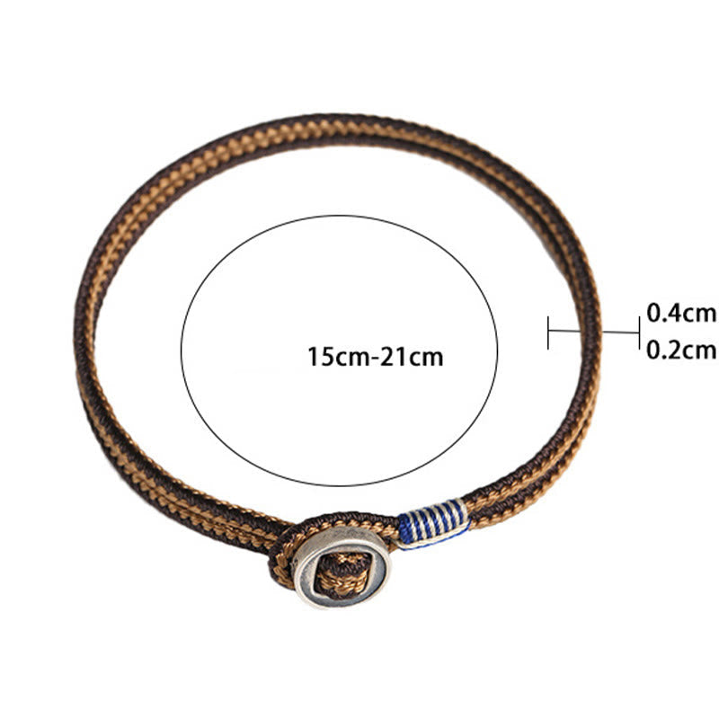 Handgefertigtes Chavri-Armband aus 925er-Sterlingsilber mit Knopfschutz
