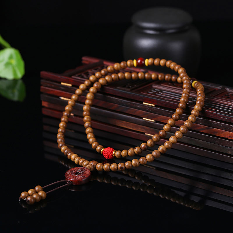 Chavri 108 Mala Perlen Adlerholz Weiße Jade Lotus Gebet Meditationsarmband