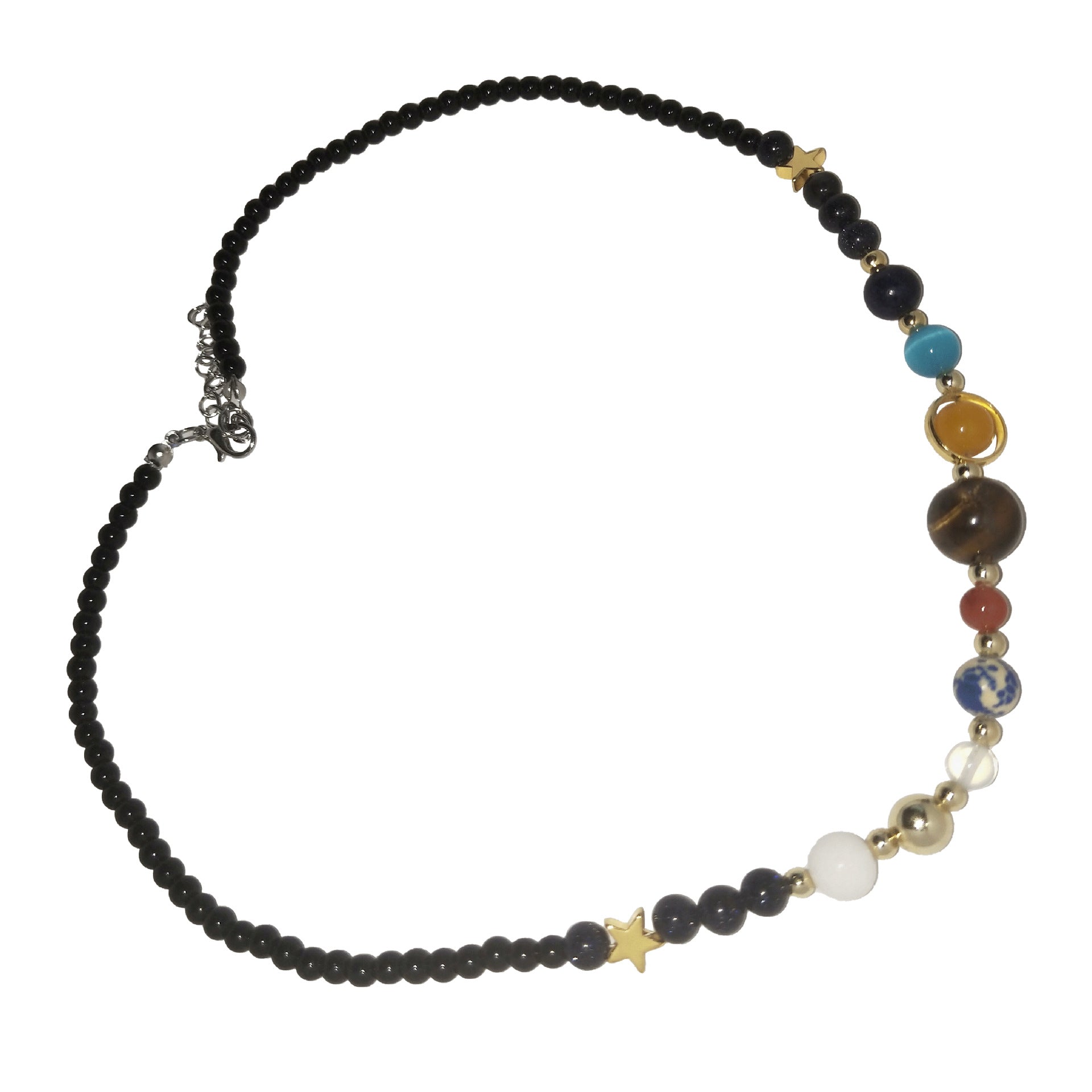 7 Chakra handgemachte Universum Galaxie acht Planeten Zonnestelsel Halskette