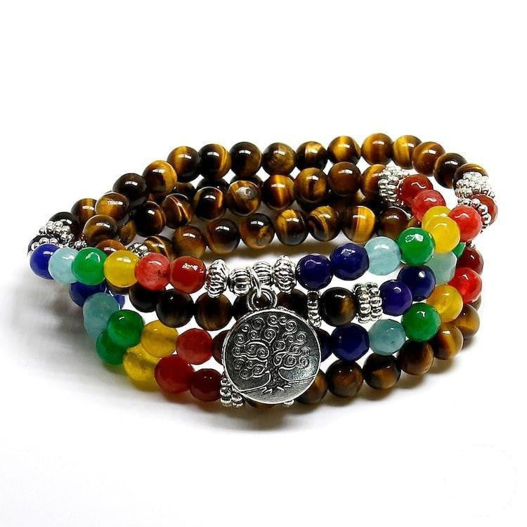 Baum des Lebens 7 Chakra Tigerauge Armband