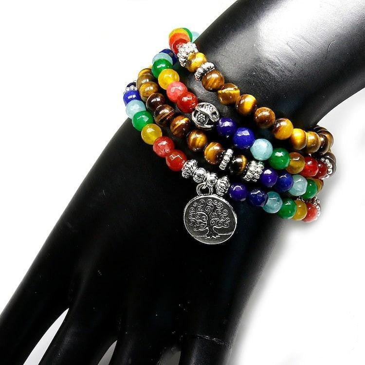 Baum des Lebens 7 Chakra Tigerauge Armband
