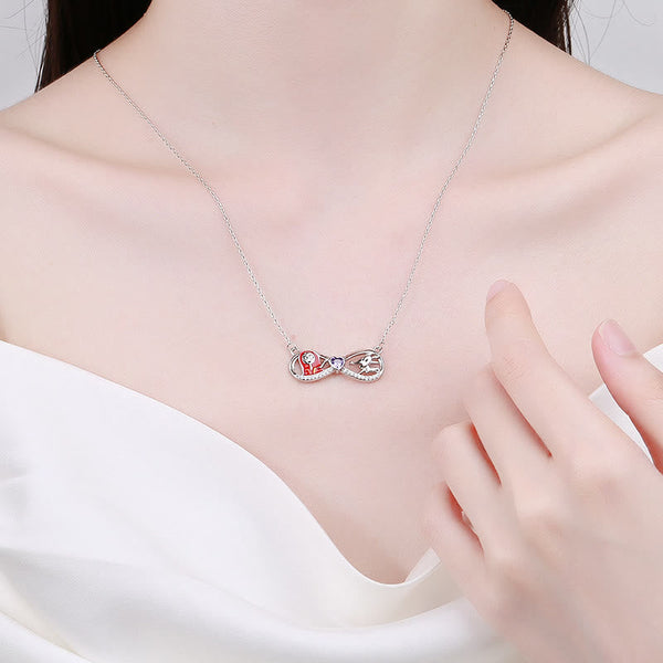 Familien Zirkon Herzkette In Der Familie