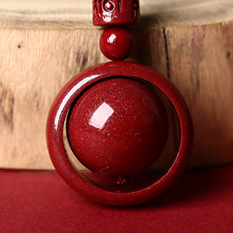 Chavri Cinnabar Om Mani Padme Hum PiXiu Segen Glücksperlen-Halskettenanhänger