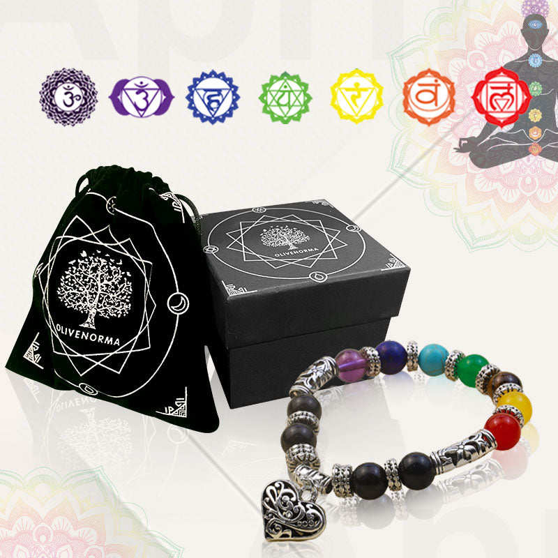 Chakra Naturstein Herzarmband