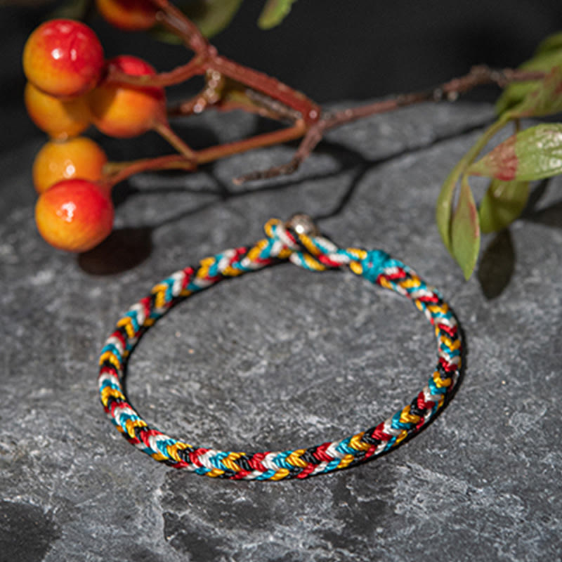 Chavri Tibet handgefertigtes fünffarbiges Fadenschutz-Geflecht-Schnur-Armband