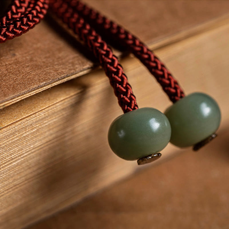 Chavri 925 Sterling Silber handgefertigtes chinesisches Sternzeichen Natal Buddha Cyan Bodhi Samenschutz geflochtenes rotes Schnurarmband